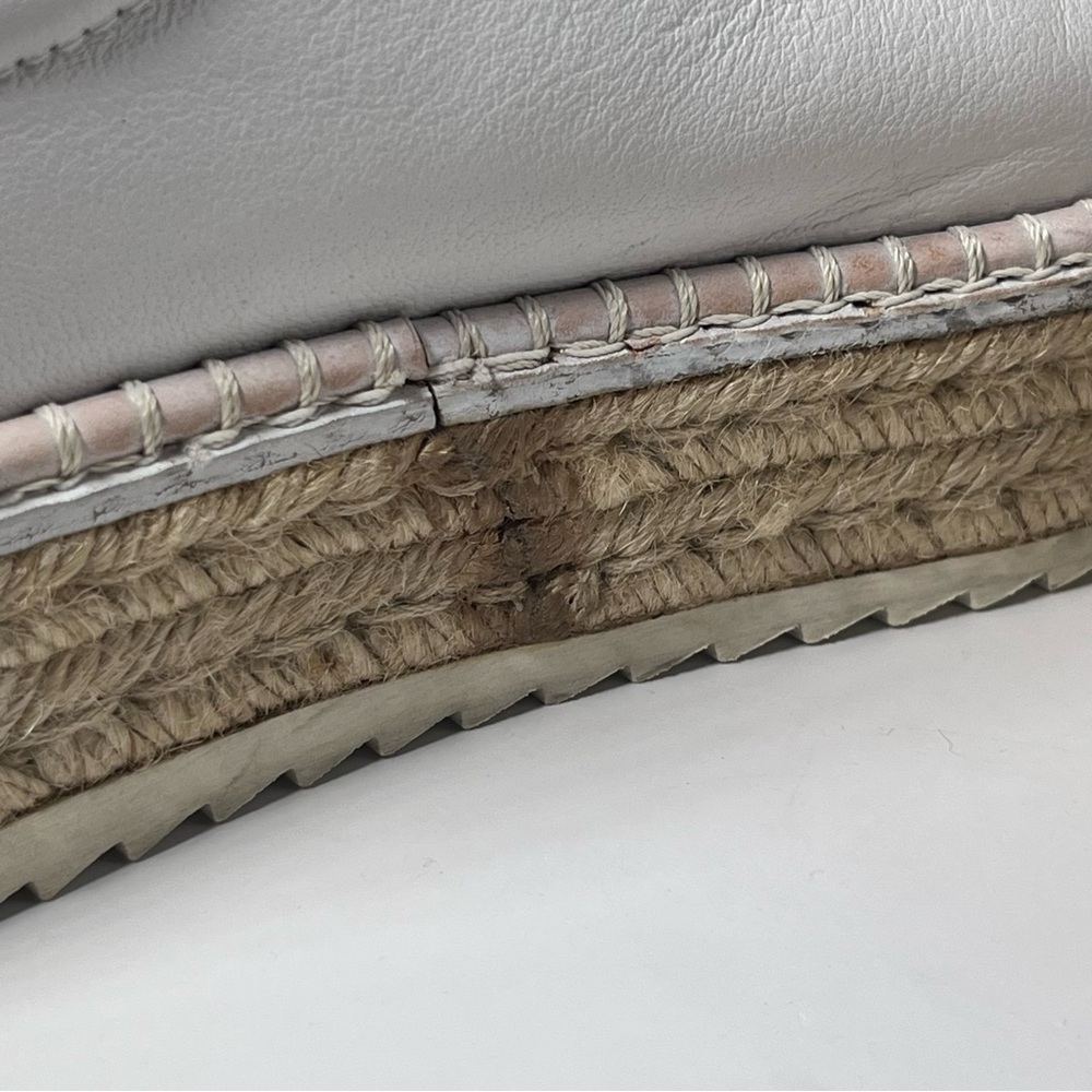 Rag & Bone Kent Platform Leather & Jute Espadrille Sneakers White 38 Classic - Picture 10 of 12